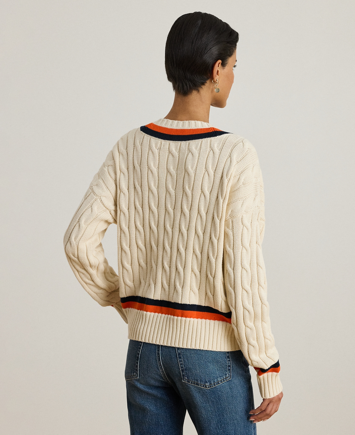 Ralph Lauren Petite Cable-knit Cricket Sweater In Neutral