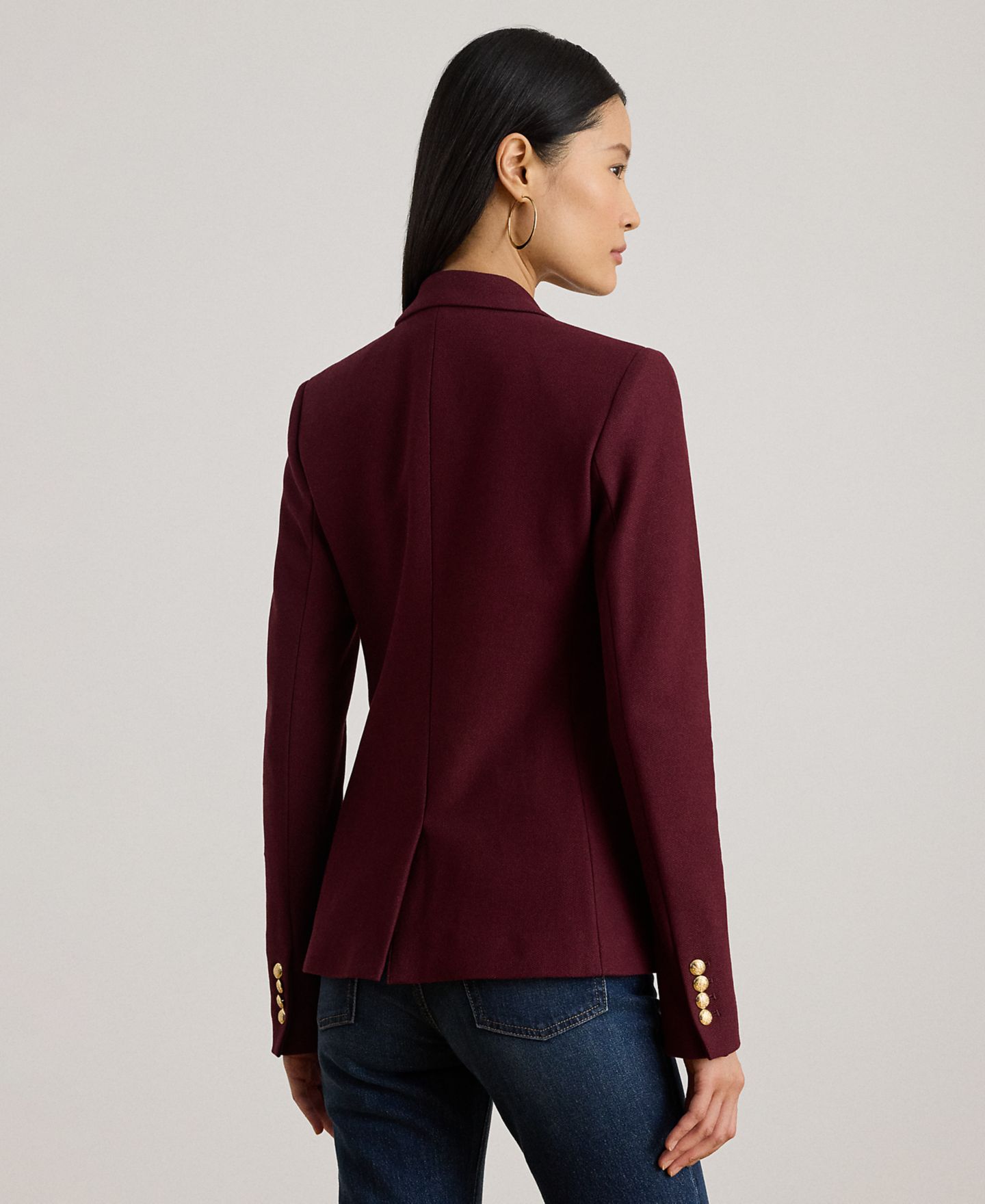 Женский пиджак Lauren Ralph Lauren Petite Bullion Jacquard Blazer, цвет: Тёмный гранатовый — фото 2