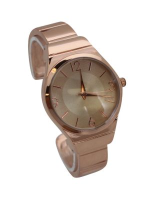 Rose Gold Simply Texture Bangle Watch