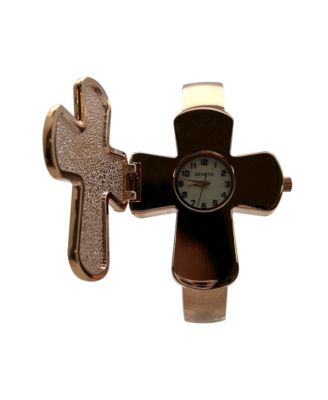 Rose Gold Cross Shape Bangle Women Watch