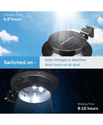 LED Solar Gutter Light Waterproof Outdoor Garden Fence Wall Lights 10 Packs