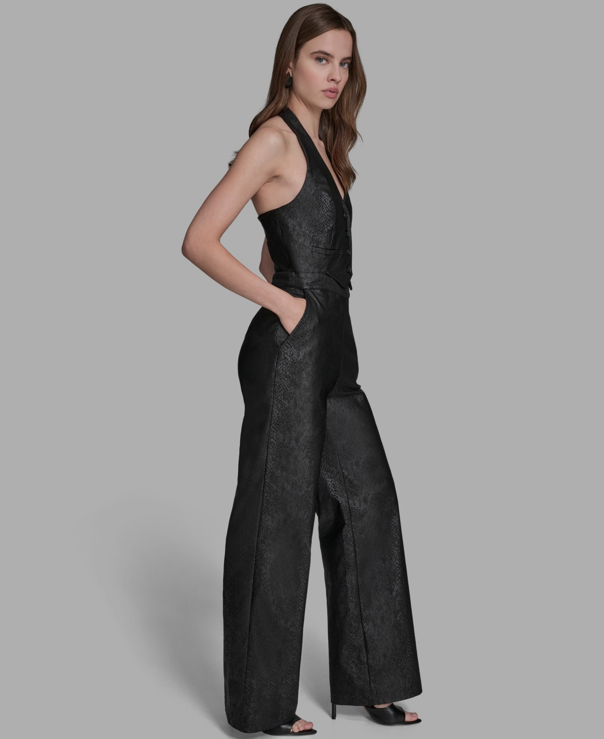 Bcbg Women's 2-Piece Halter Neck Jumpsuit Set