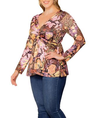 Plus Size Abigail Long Sleeve Twist Top