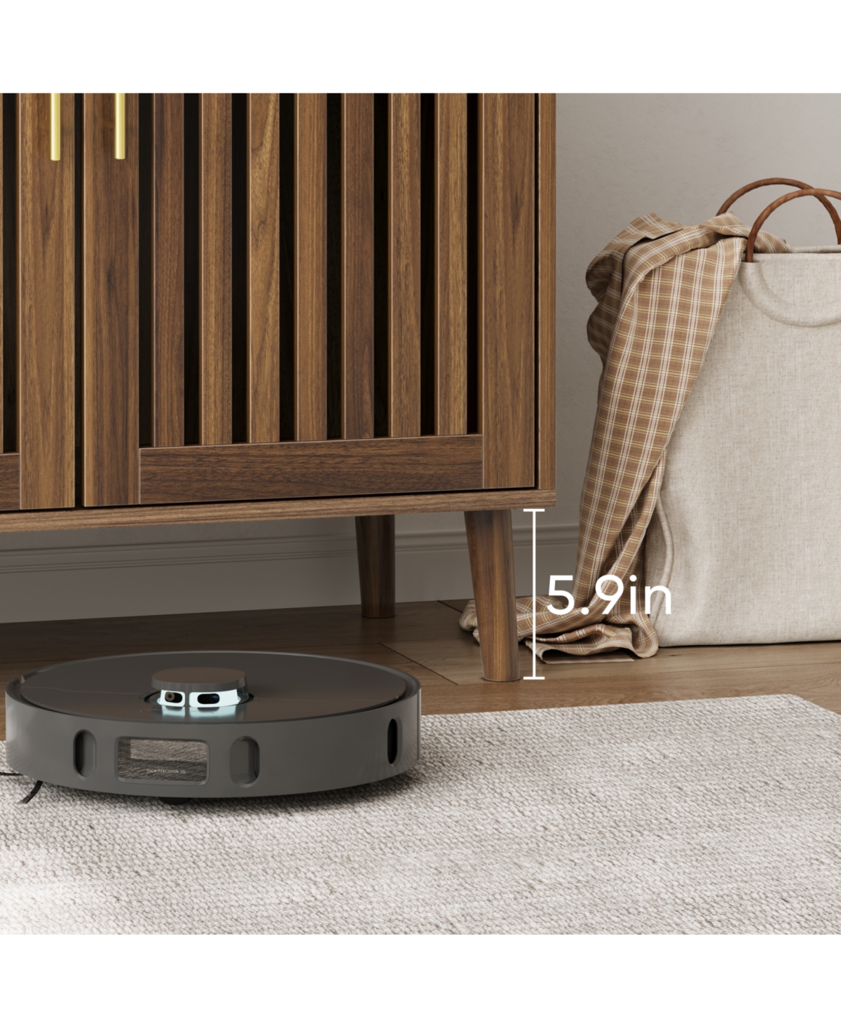 Streamdale Furniture 63" Walnut Sideboard Buffet Cabinet with Grille Doors