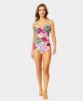Women's Printed Underwired V-Neck Tankini