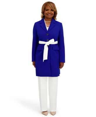 Women's Three Button Patch Pocket Trench Coat