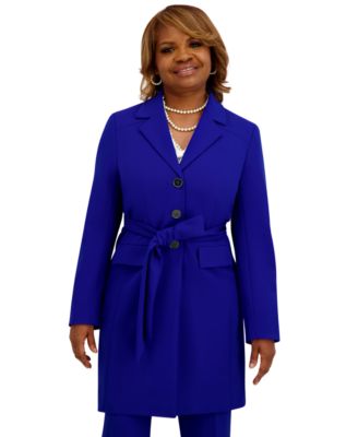 Women's Three Button Patch Pocket Trench Coat