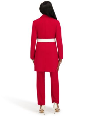 Women's Three Button Patch Pocket Trench Coat