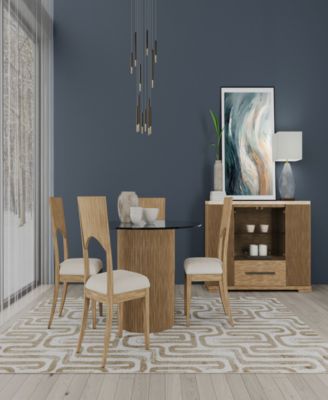 Frandlyn 5 Pc. Set (54" Round Glass Dining Table & 4 Side Chairs)