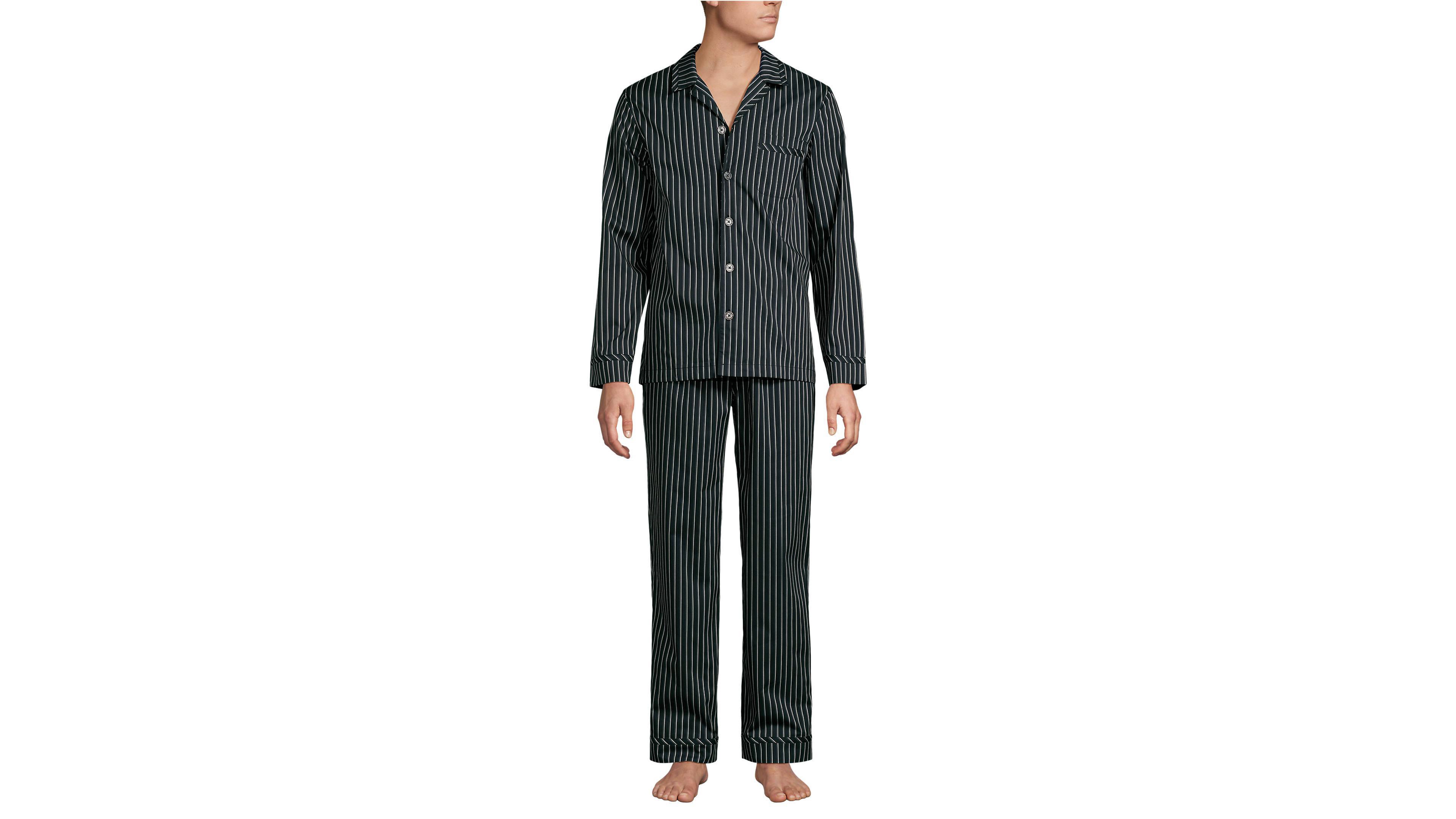 Lands' End Men's Long Sleeve Temperature Regulating Woven Sleep Set