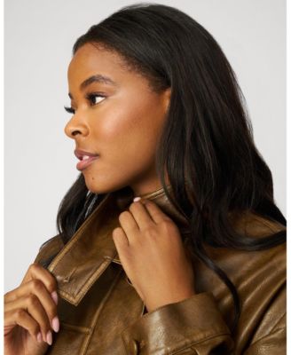 Women's Unstructured Faux Leather Bomber