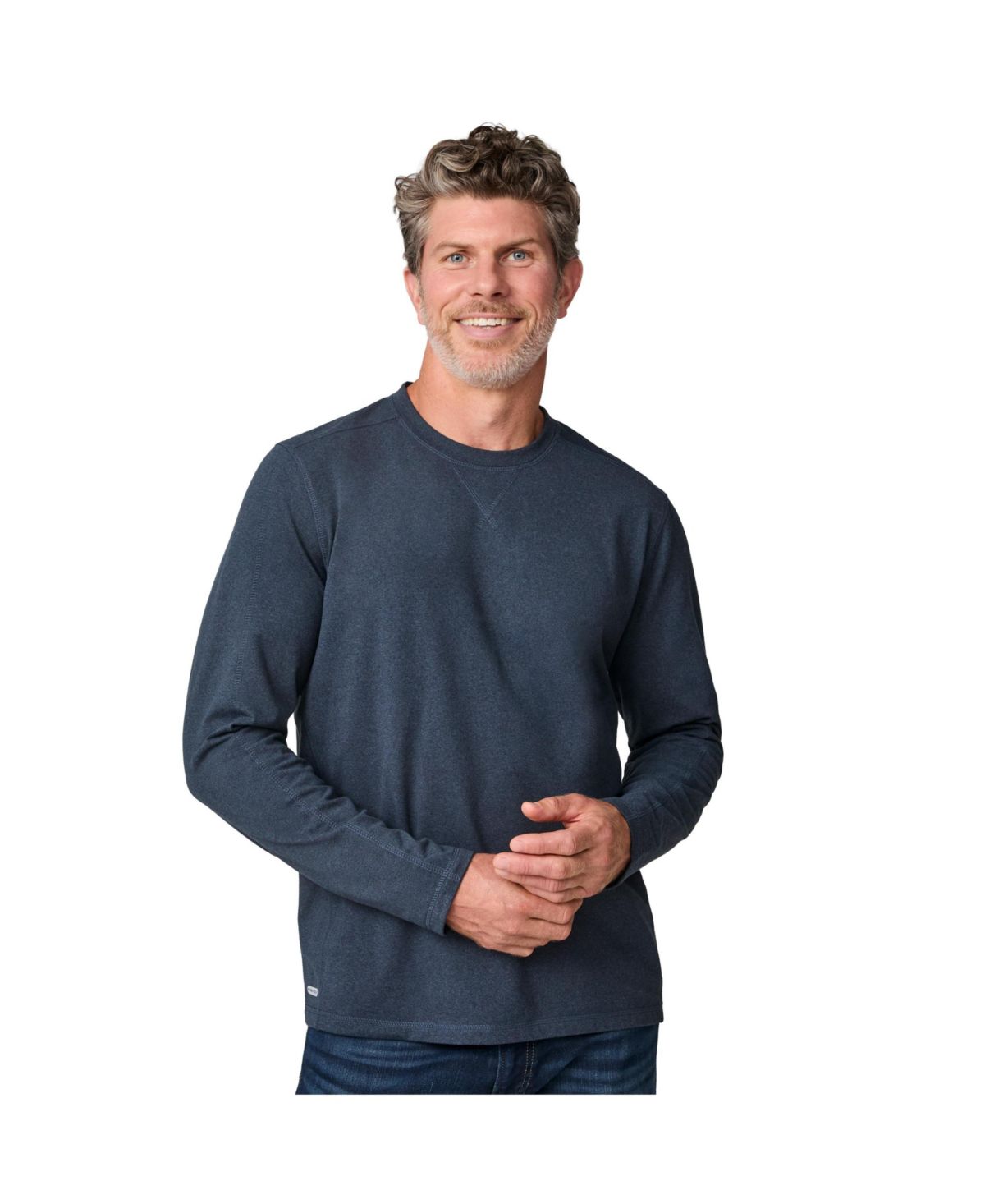 Мужская футболка FreeCycle с длинным рукавом и круглым вырезом лодочкой