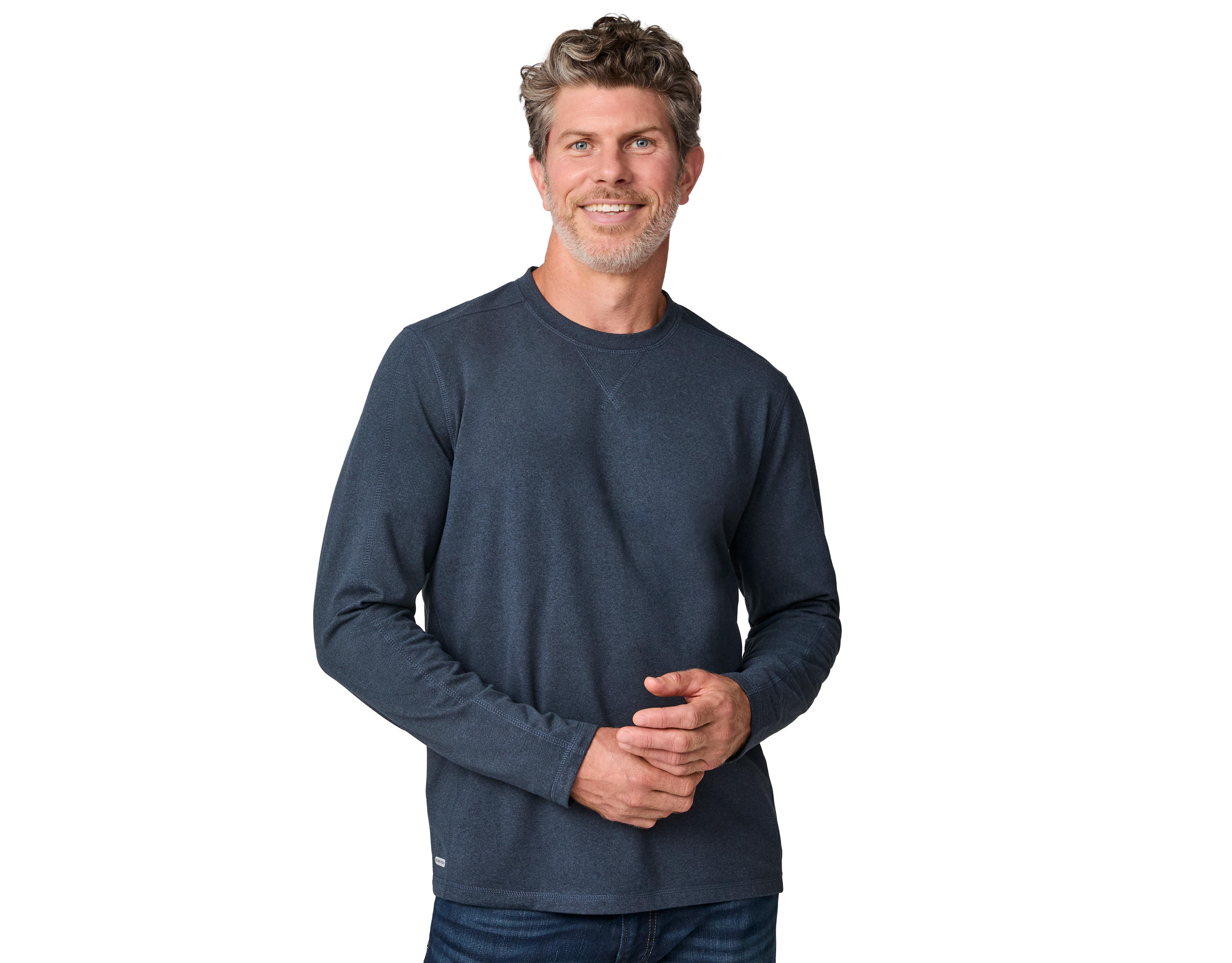 Free Country Men's FreeCycle Sueded Long Sleeve Crew Neck