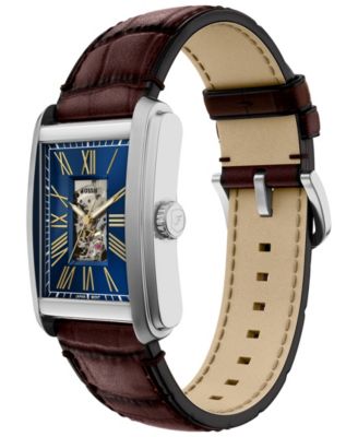 Men's Carraway Automatic Brown Croco Leather Watch, 30mm