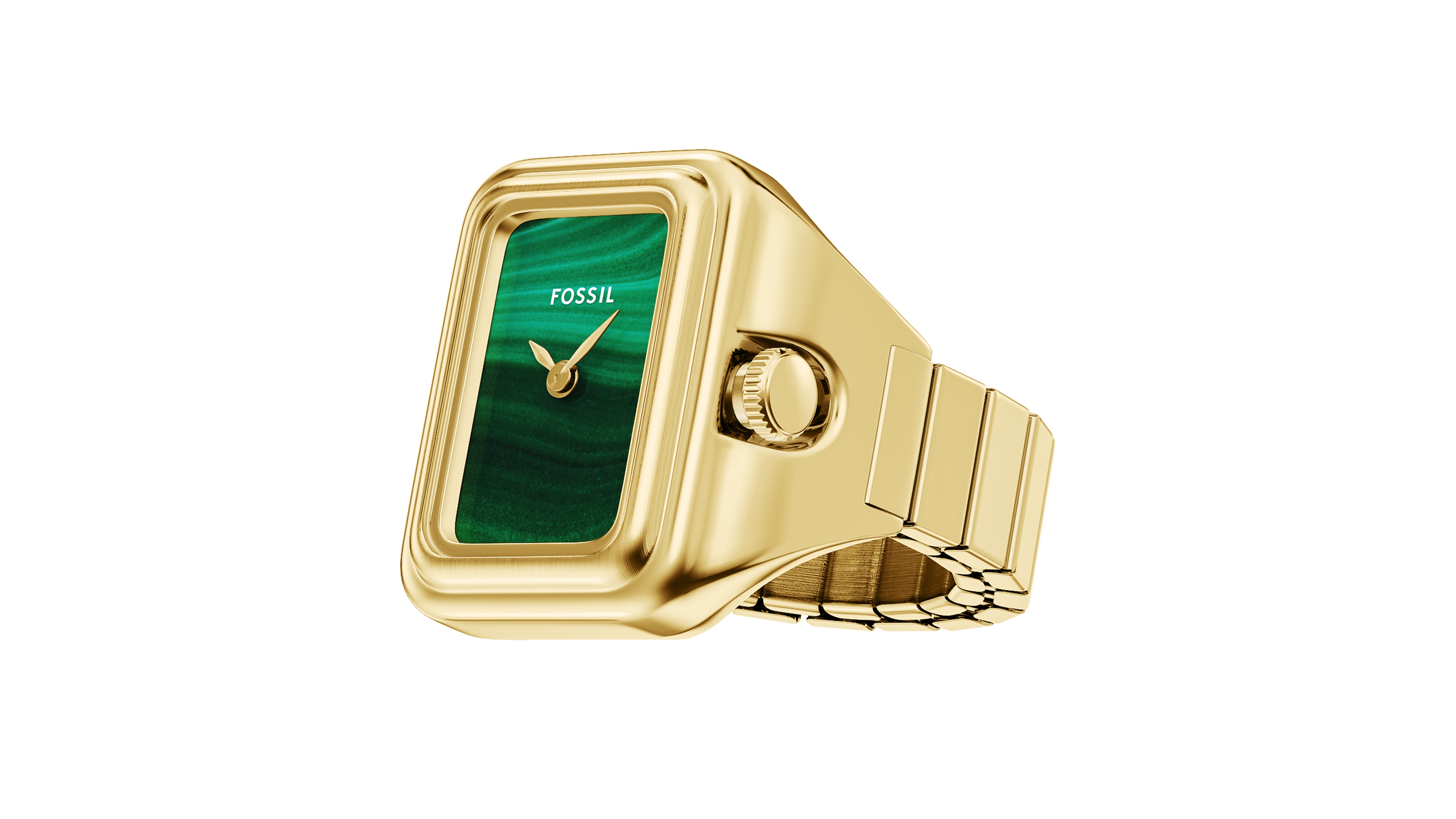 Fossil Women's Raquel Watch Ring Two-Hand Gold-Tone Stainless Steel Watch, 14mm