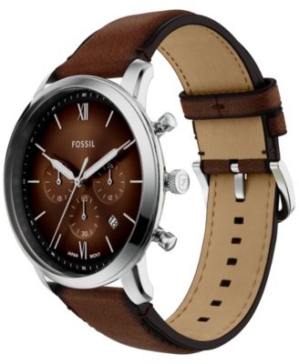 Men's Neutra Chronograph Brown Leather Watch, 44mm