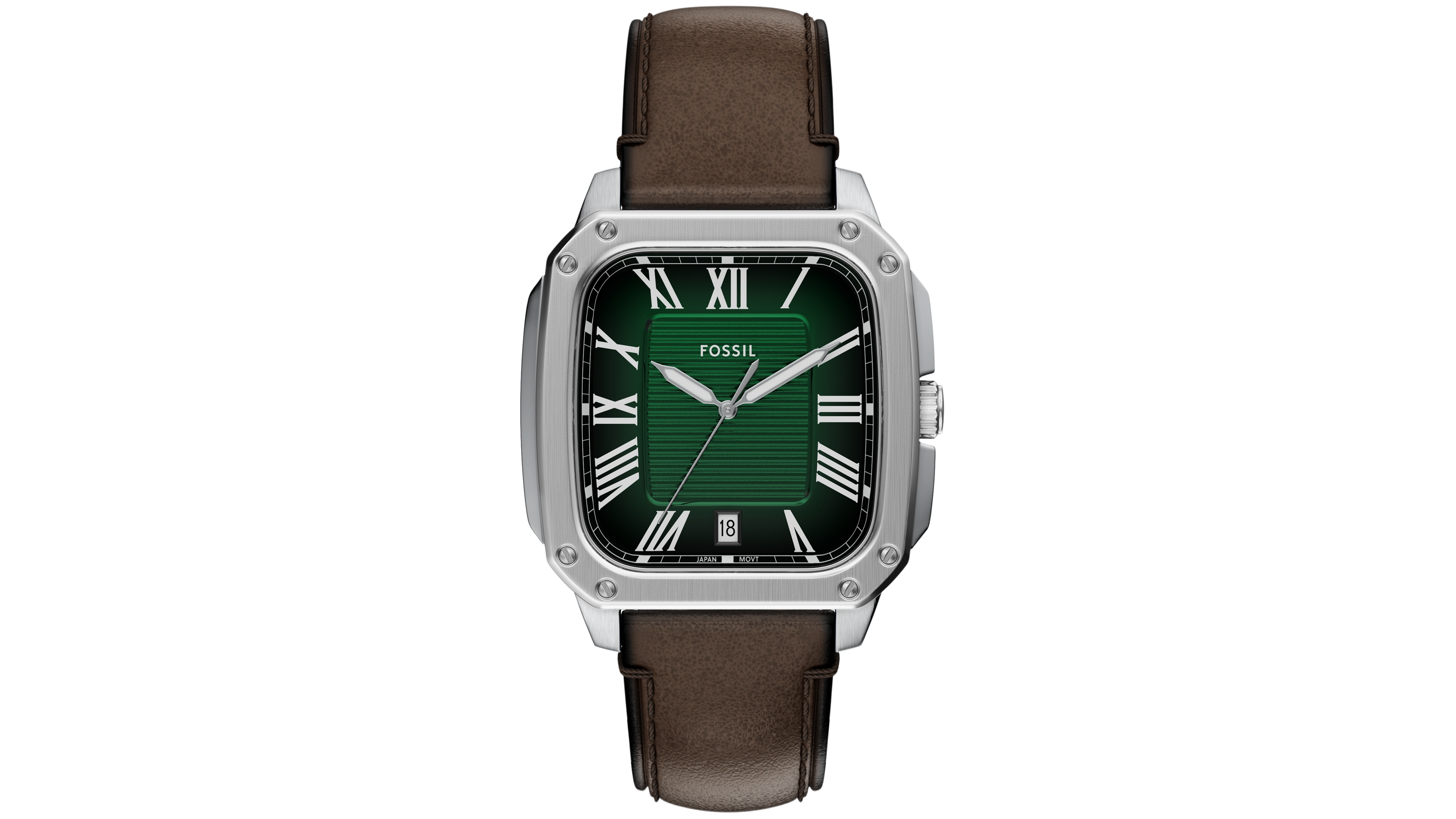 Fossil Men's Crosby Three-Hand Brown Leather Watch, 42mm