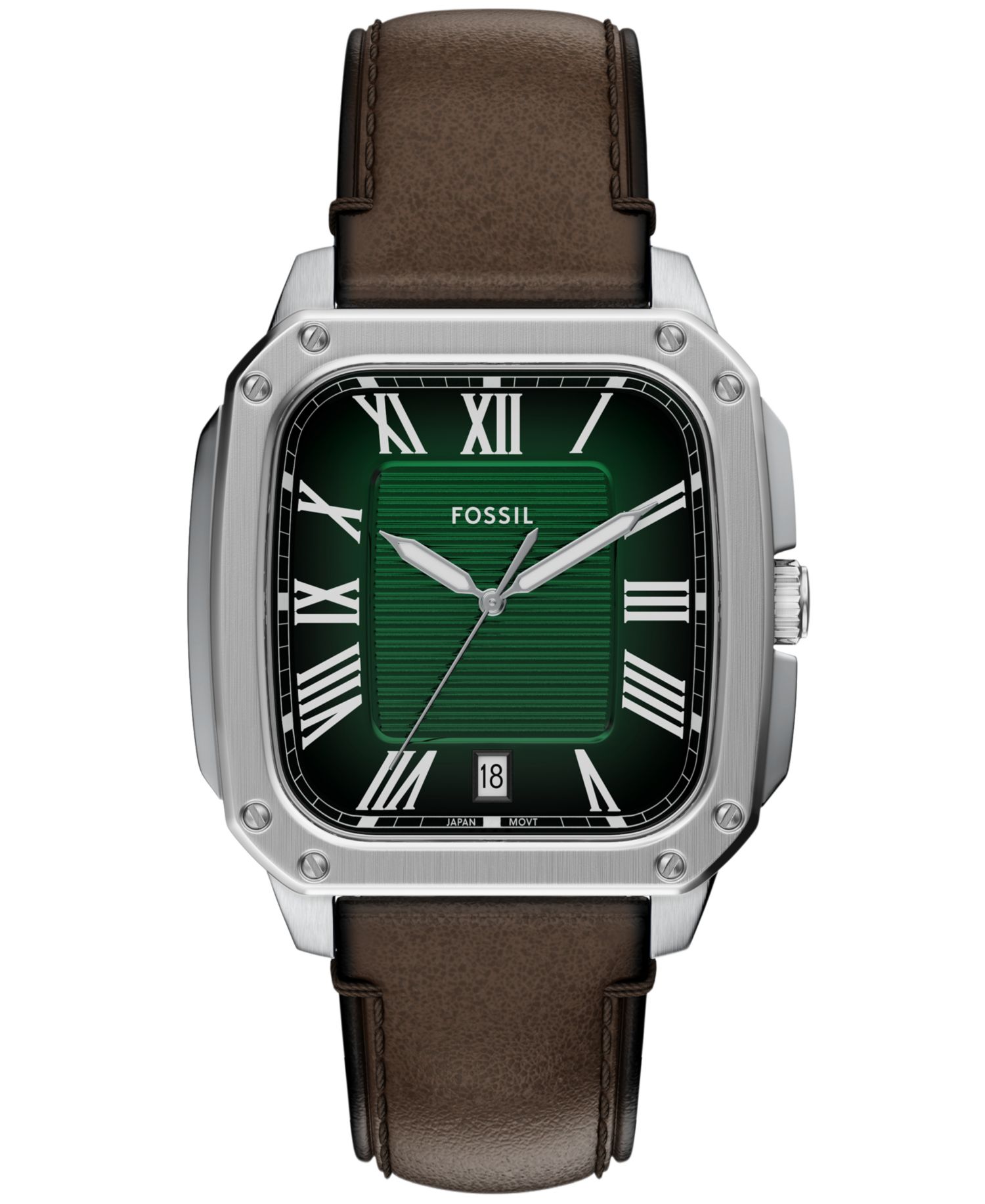 Men's Crosby Three-Hand Brown Leather Watch, 42mm
