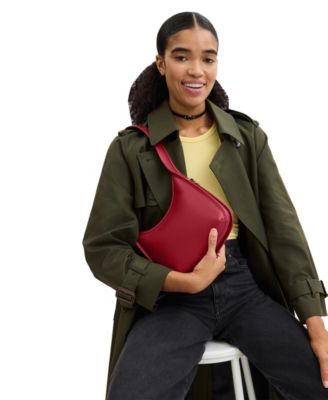 Curve Zip Small Leather Shoulder Bag