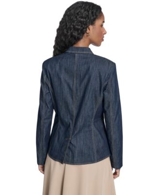 Women's One Button Denim Blazer