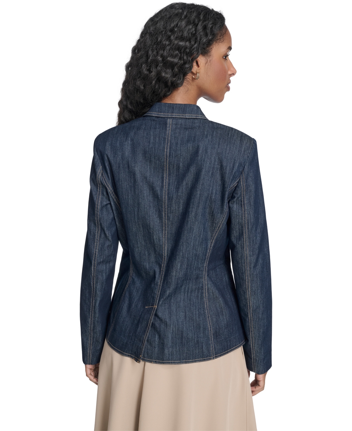 Tommy Hilfiger Women's One Button Denim Blazer