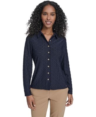 Women's Floral Clip Button-Up Top