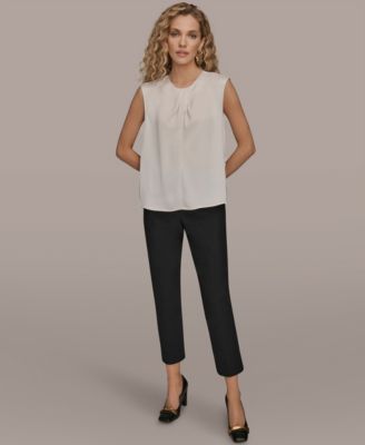 Women's Solid Sleeveless Twist Neck Top