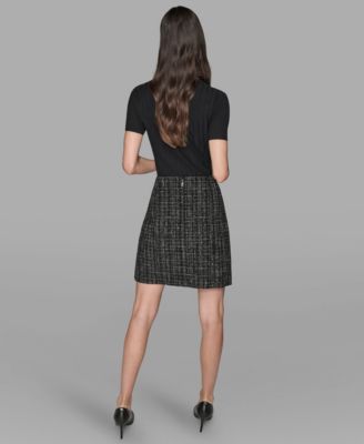 Women's Novelty Button Detail Mini Skirt