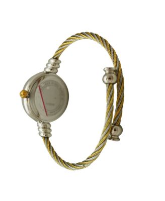 Twotone Petite Twisted Bangle Bracelet Watch
