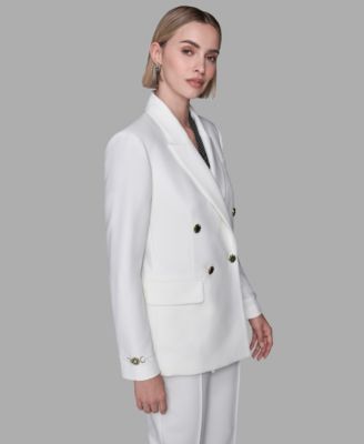 Women's V-Neck 1-Button Front Double Breasted Blazer