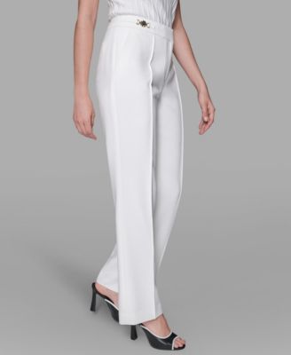 Women's Invisible Zipper Wide-Leg Ankle Pants