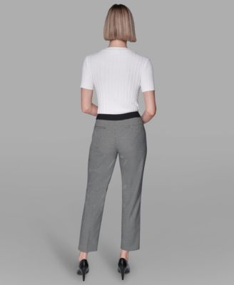 Women's Invisible Zipper Checkered Straight Ankle Pants