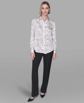 Women's Collared Button Down Front Top