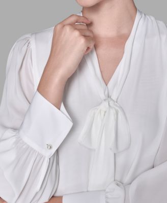 Women's V-Neck Button Down Front Top