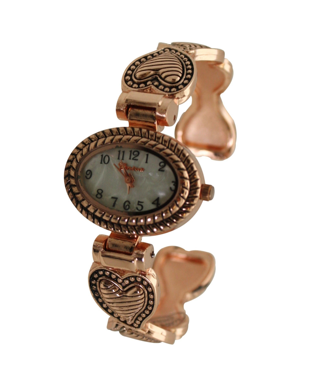 Olivia Pratt Rose Gold Heart Details Bangle Women Watch