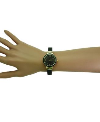 Black Gold Every Day Textured Metal Bangle Watch