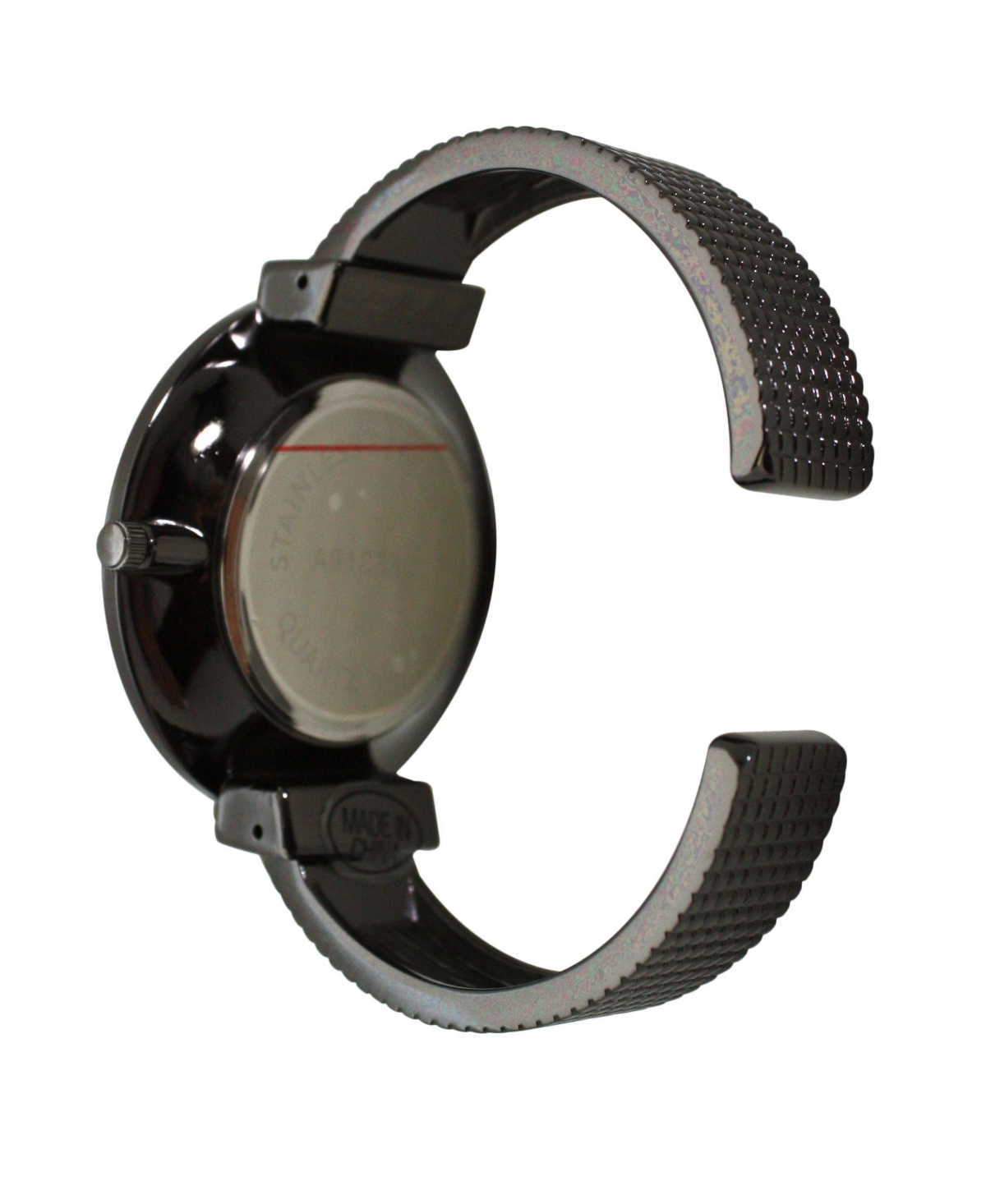Olivia Pratt Gunmetal Big Round Face with Rhinestones Women Watch