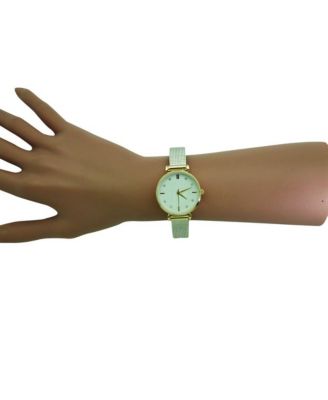 Two Tone Olivia Pratt Every Day Textured and Rhinestone Metal Bangle Watch