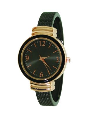 Black Rose Gold Every Day Textured Metal Bangle Watch