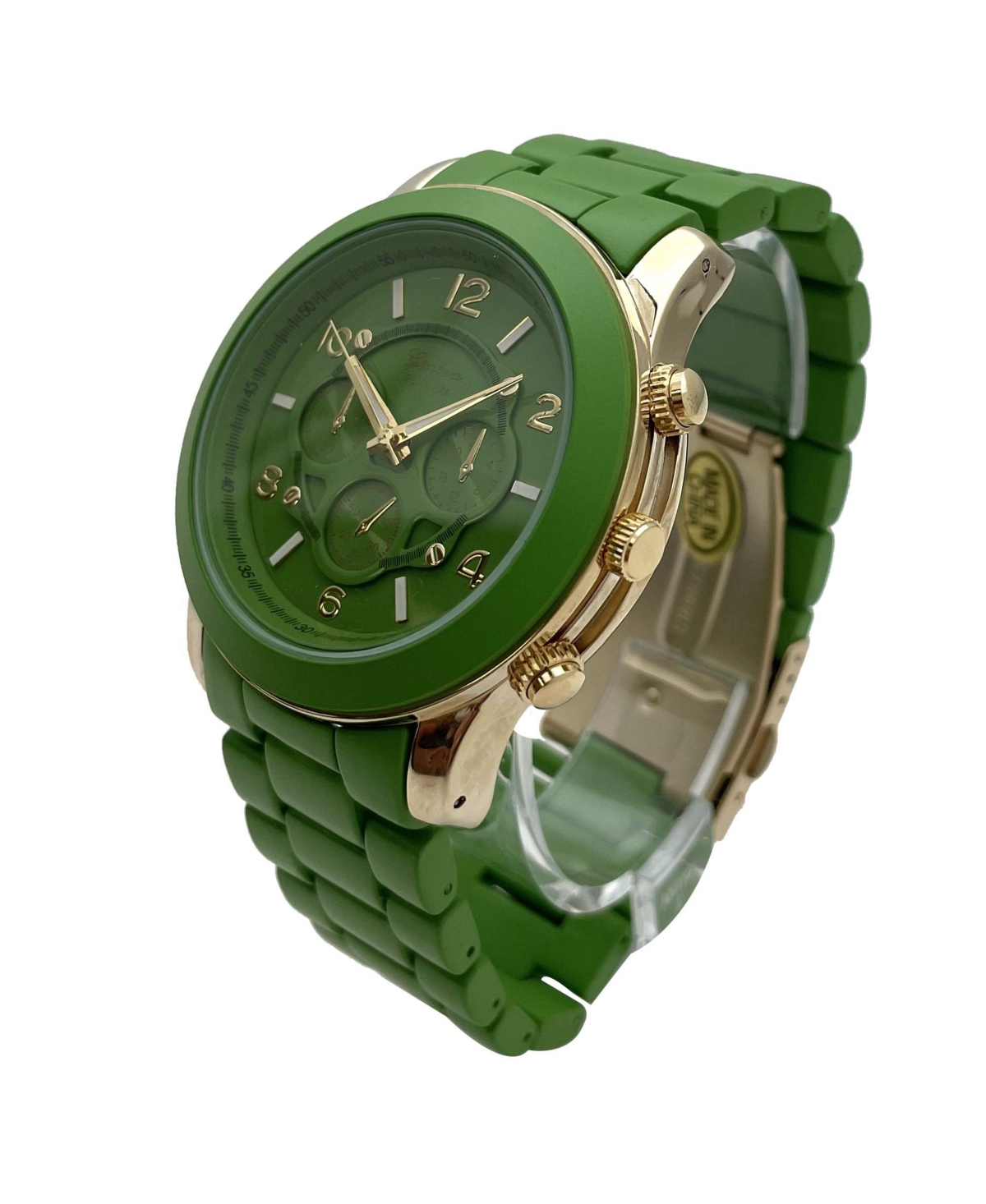 Olivia Pratt Green Big Bold Soft Band Boyfriend Women Watch