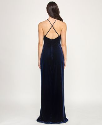 Junior's Velvet Sleeveless Gown