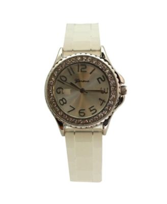 Clear Every Day Thin Band Silicone and Rhinestones Colorful Women Watch