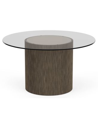 Frandlyn 54" Round Glass Dining Table 5-Pc. Set and 4 Host Chairs