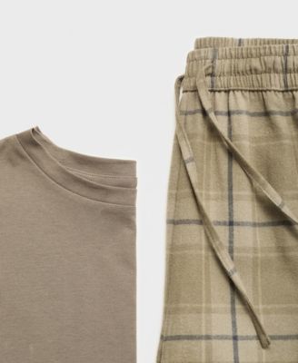 Women's Two-Piece Flannel Check Pajamas