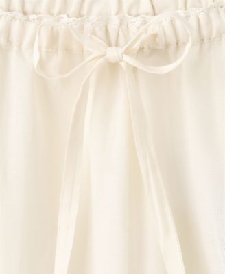 Women's Drawstring Cotton Lace Pajama Pants