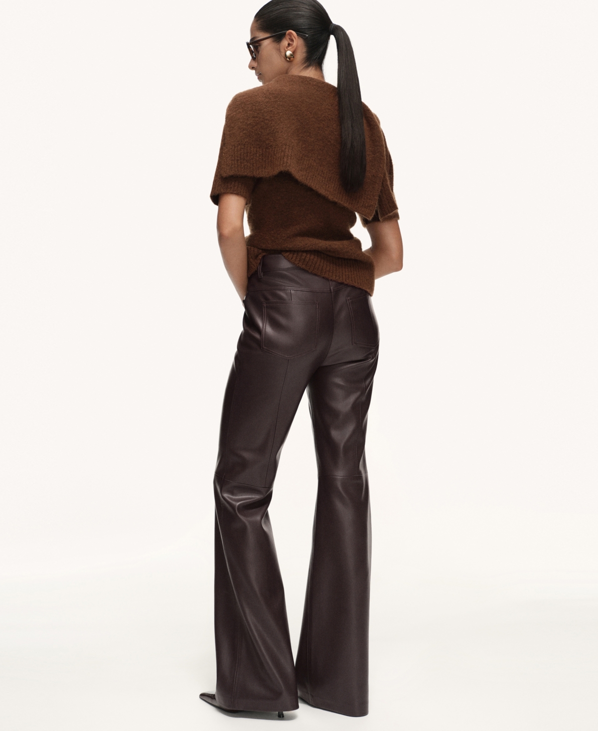 Mango Women's Leather-effect Skinny Pants In Brown
