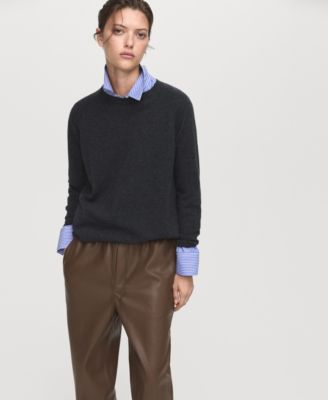 Women's Leather-Effect Elastic Waist Pants