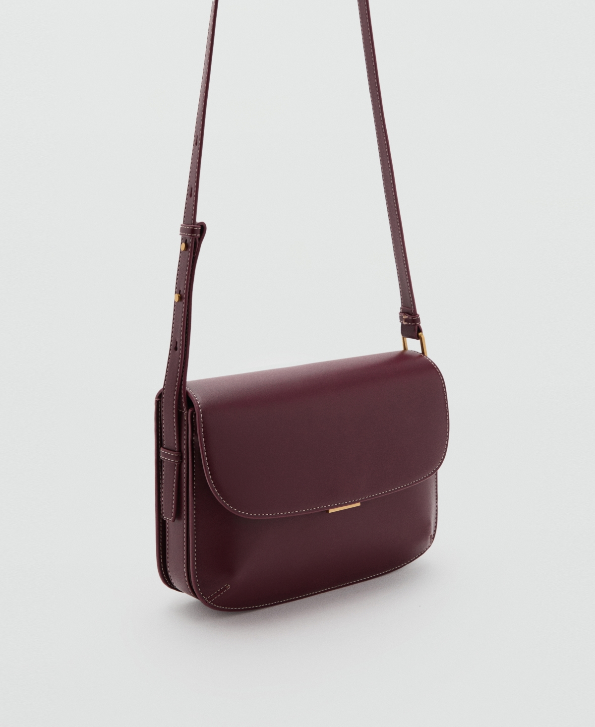 Mango Women's Flap Crossbody Bag In Burgundy