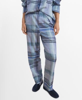 MANGO - Women's Piping Detail Printed Pajama Pants