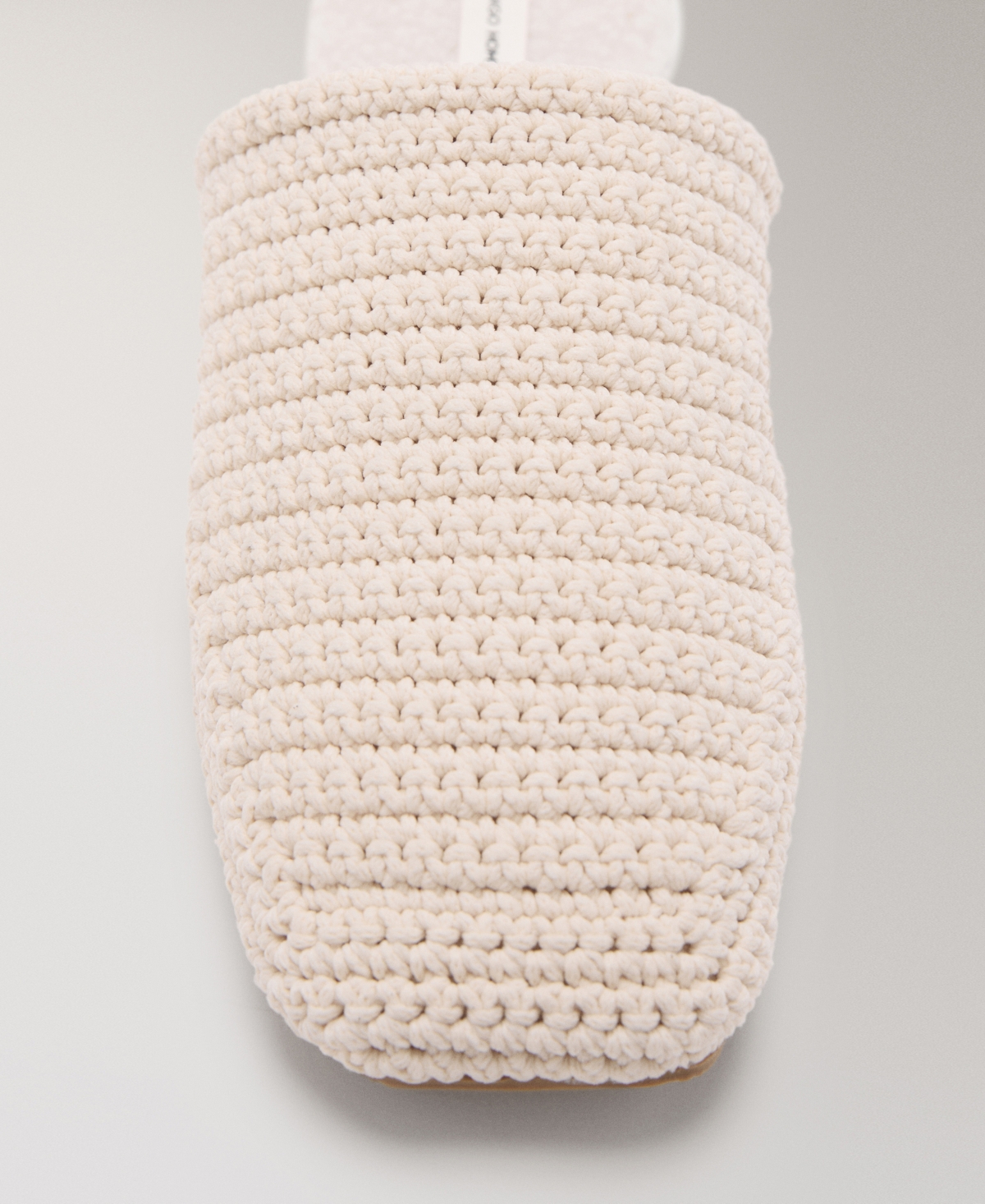 Mango Women's Sherpa Lining Crochet Mule Slippers